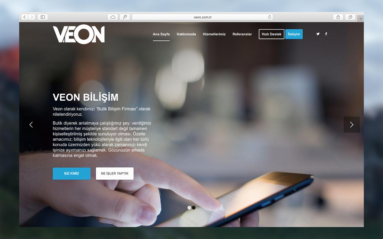 Veon Bilgi Teknolojileri Web Sitesi